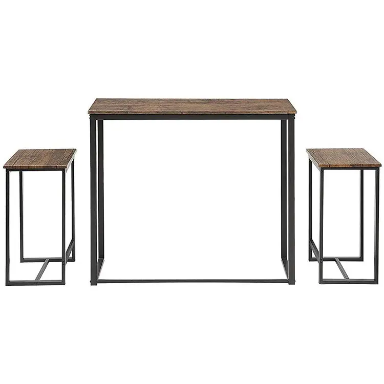 3-piece Kitchen Dining Table Patio Set Two Stools Versatile Tall Modern Wooden Solid Table Set For The Contemporary Ho